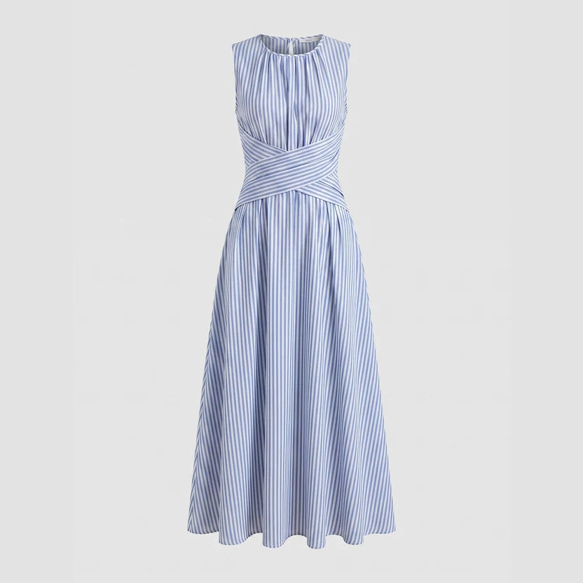 Aitana - Vestido de rayas con cintura cruzada