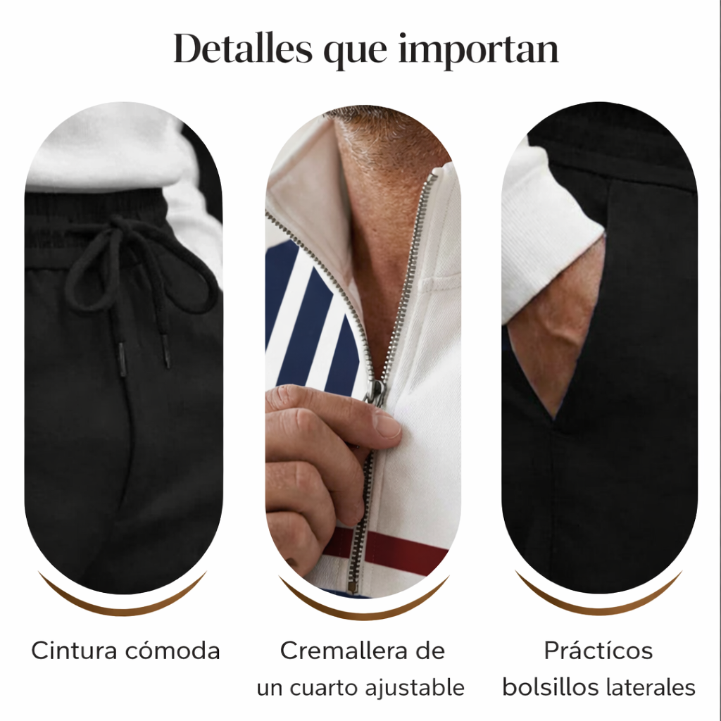 Lucas - Conjunto masculino casual de jersey estampado y pantalón de Valerina Milano