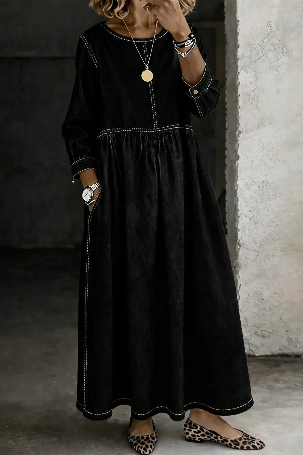 Zephyrelle - Vestido largo vaquero vintage