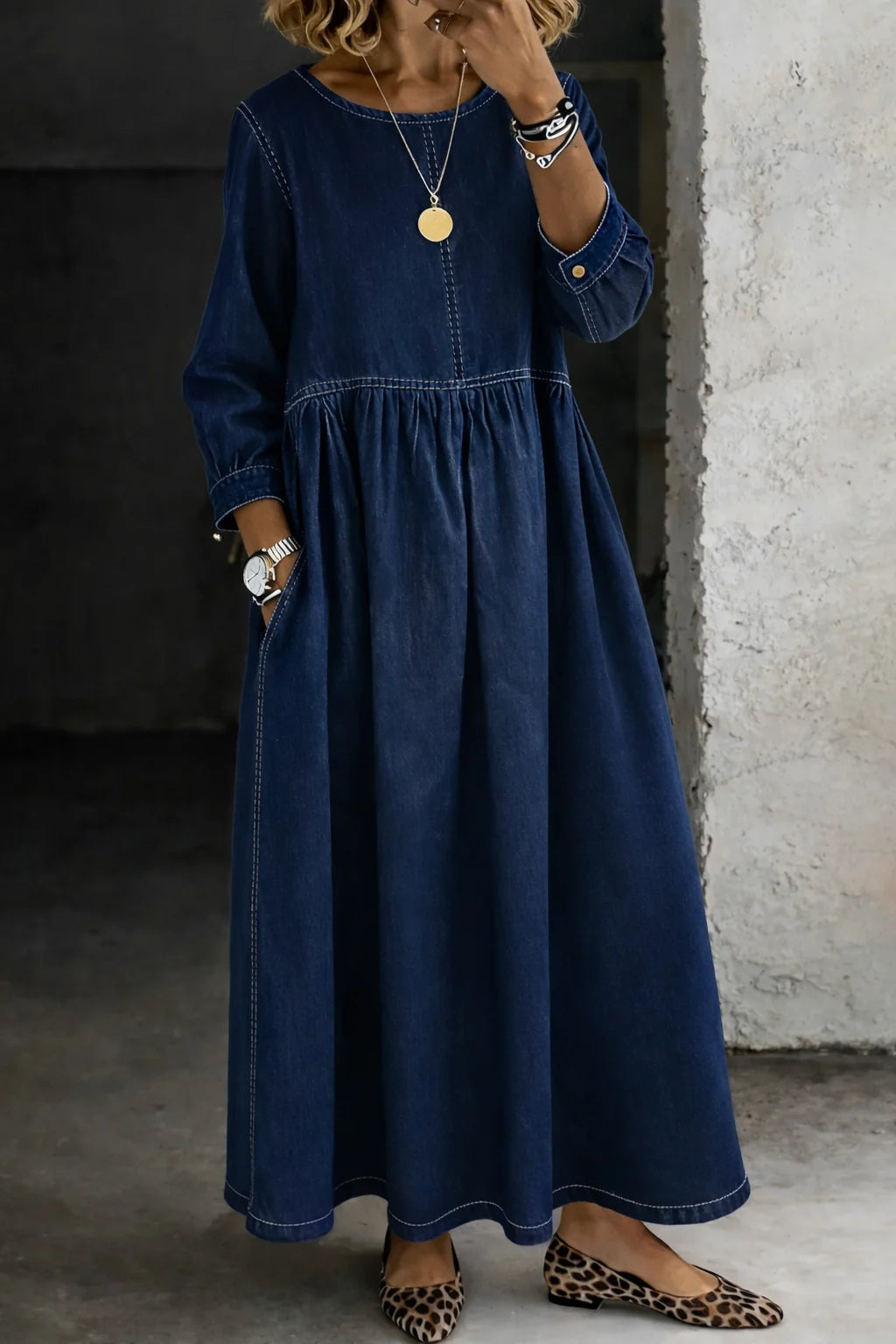Zephyrelle - Vestido largo vaquero vintage