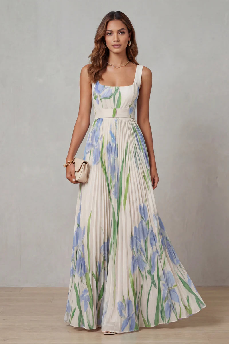 Giulia™ | Vestido largo de corte A con estampado floral