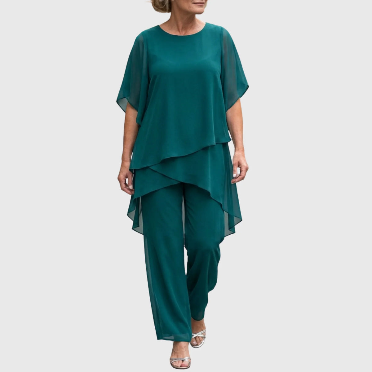 Chiara | Conjunto de dos piezas de pantalón palazzo fluido