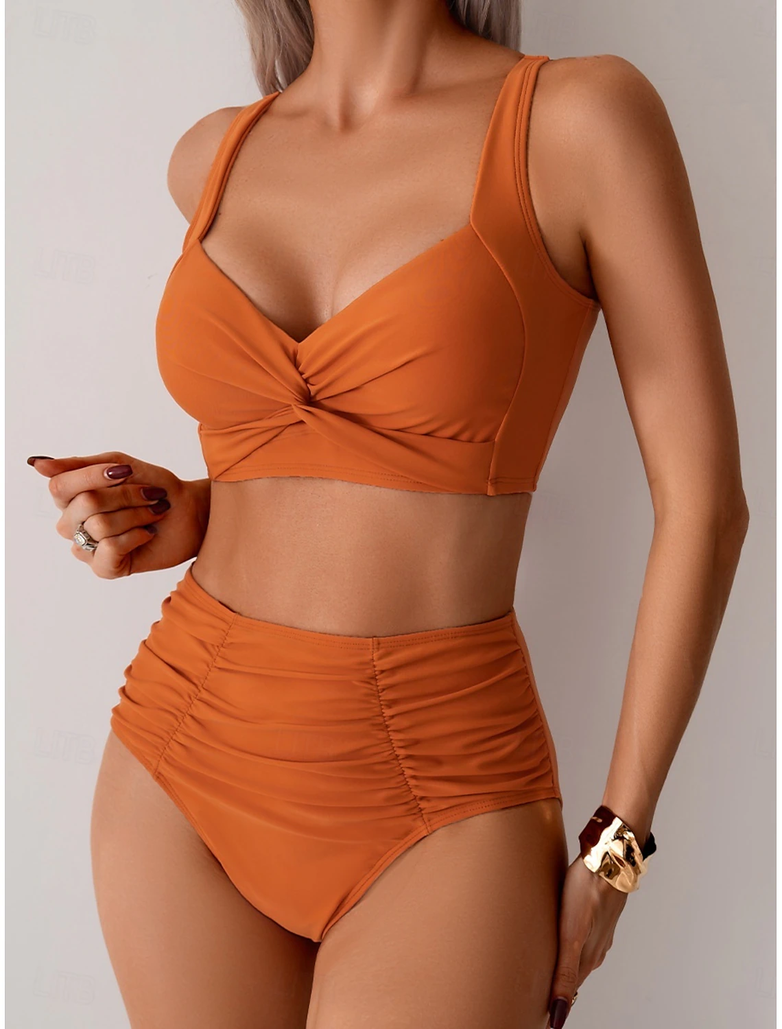 Daniela - Bikini de tela con pliegues