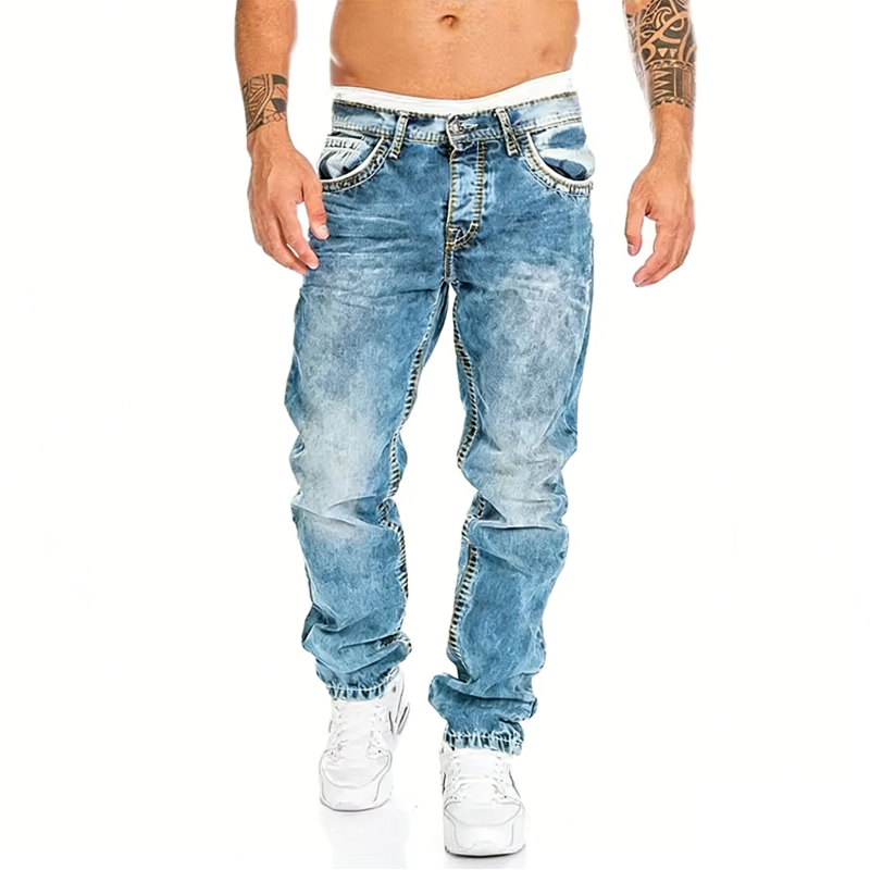 Vaqueros elásticos creativos para hombre, de estilo minimalista, ideales para el verano, estilo emo