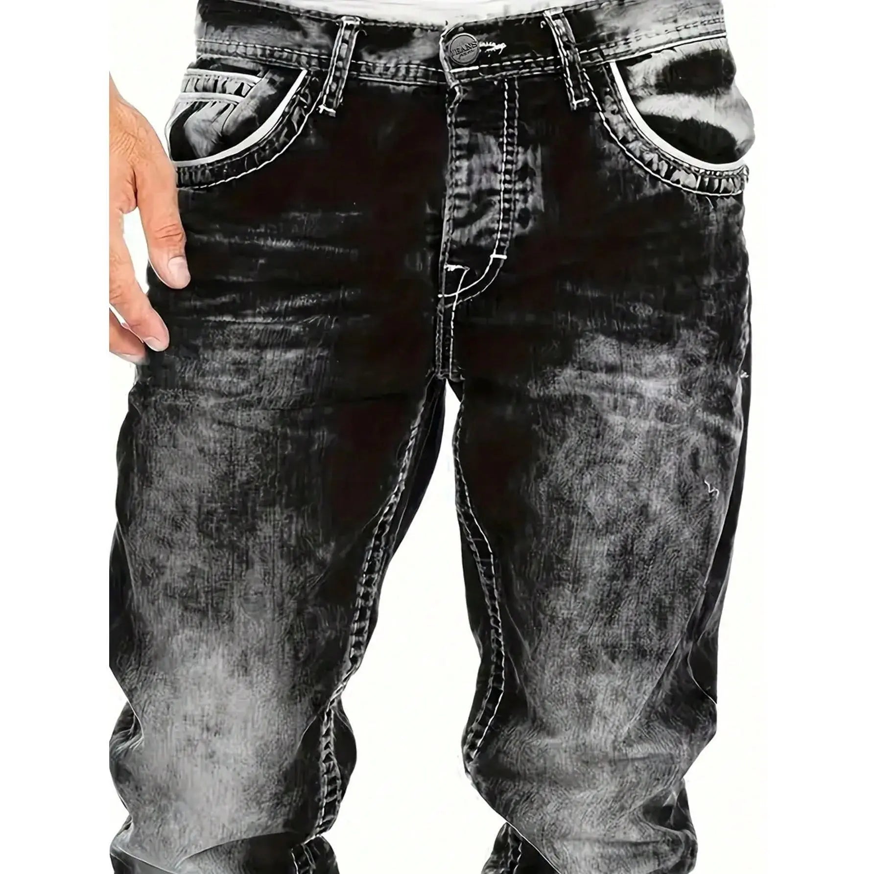 Vaqueros elásticos creativos para hombre, de estilo minimalista, ideales para el verano, estilo emo