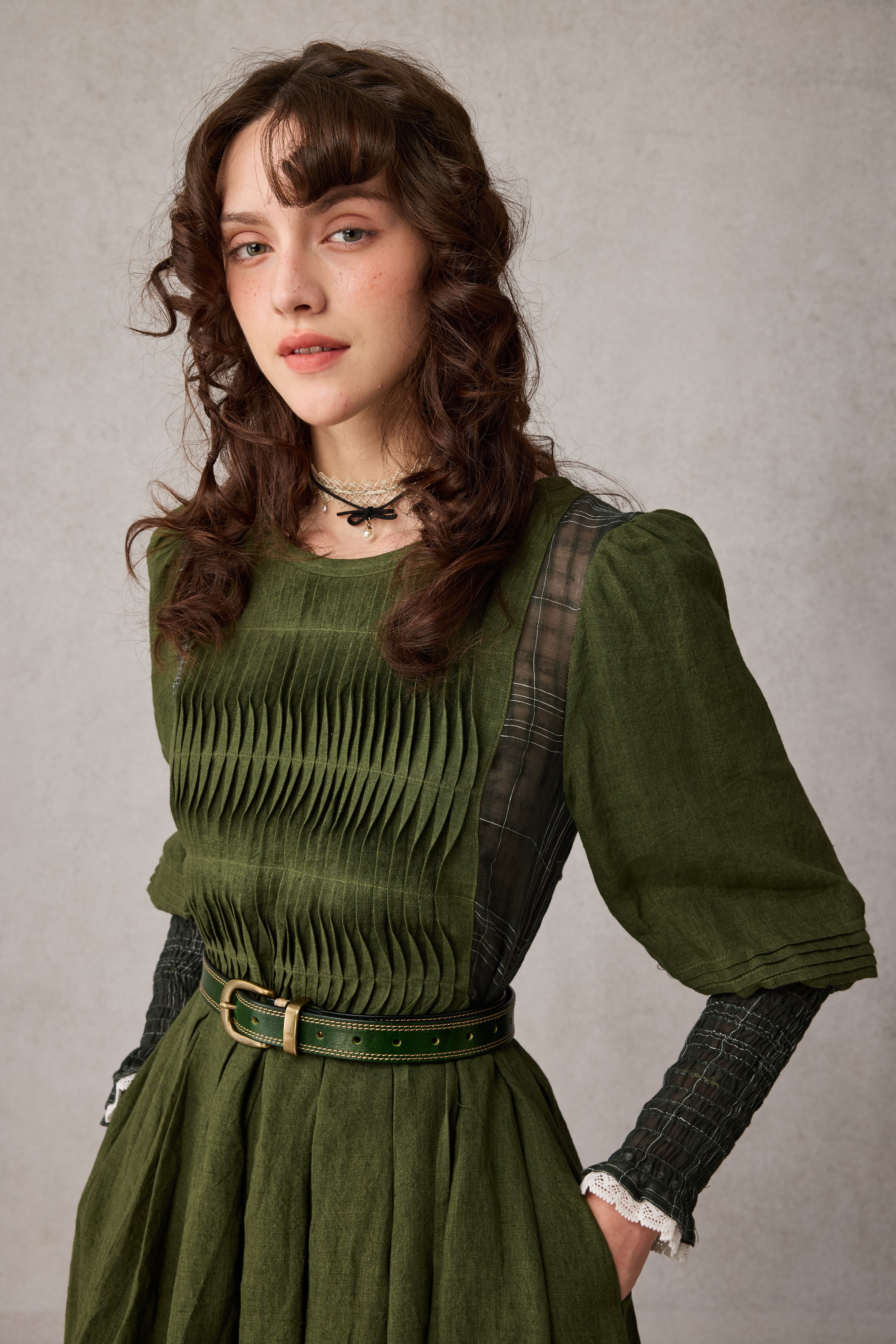 Clara - Cinturón clásico verde