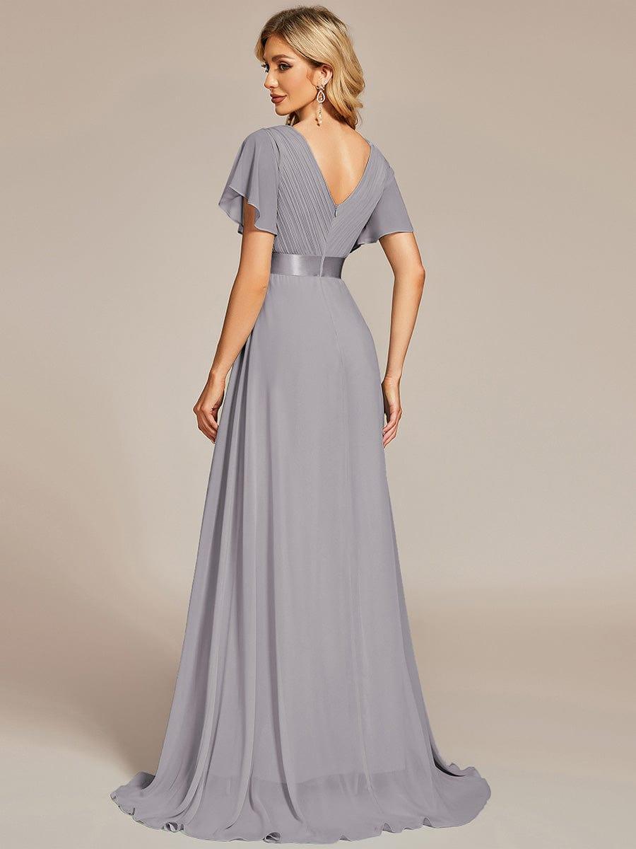 MONICA | Vestido largo de dama de honor con cintura imperio y mangas cortas fluidas