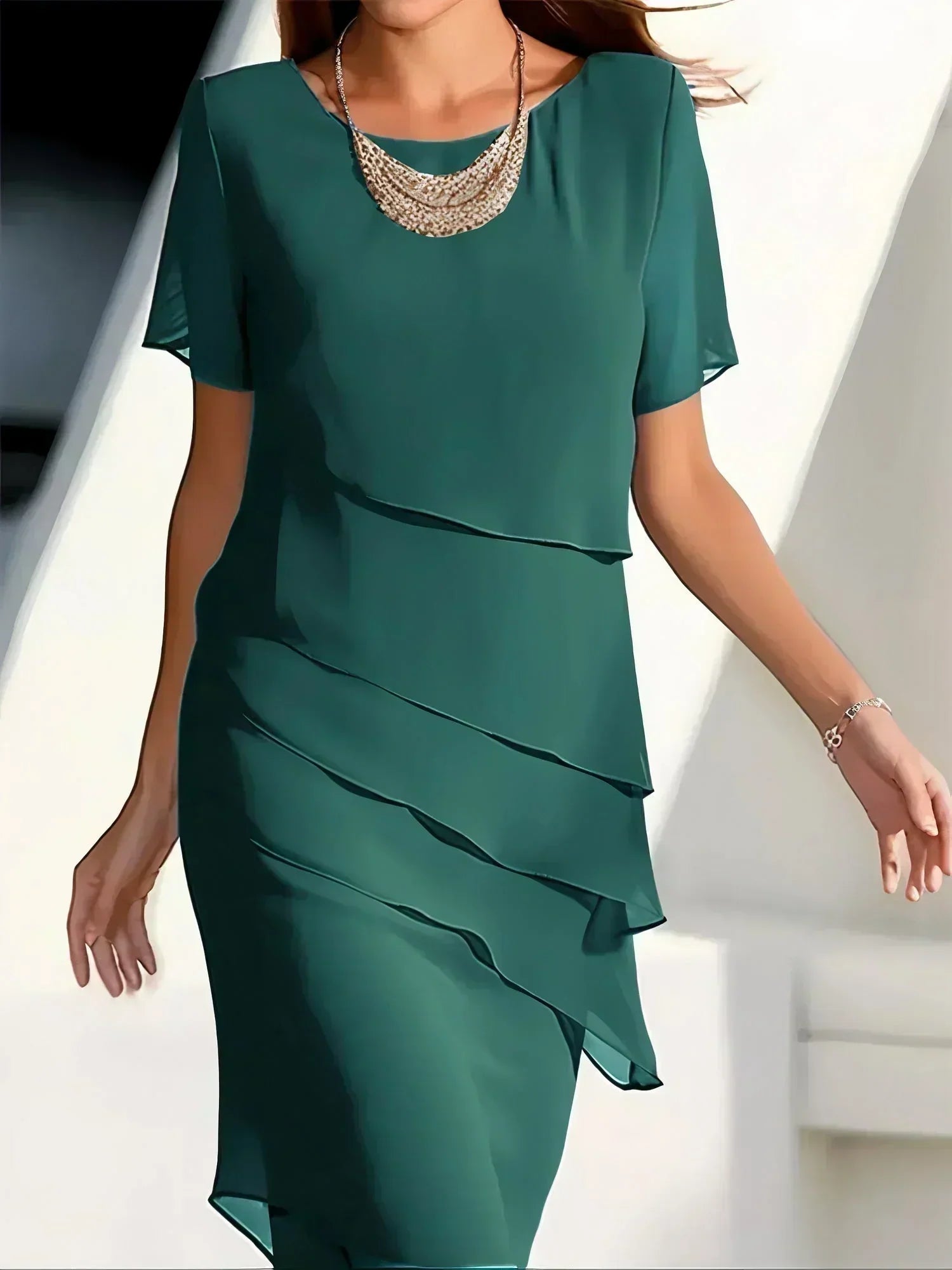 Elena - Vestido fluido con capas de Valerina Milano