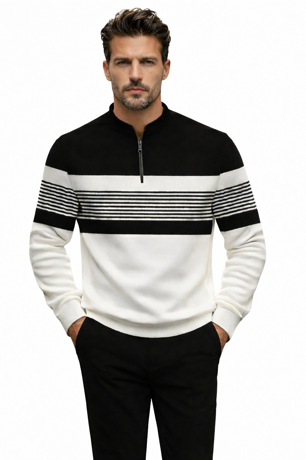 Lucas - Conjunto masculino casual de jersey estampado y pantalón de Valerina Milano