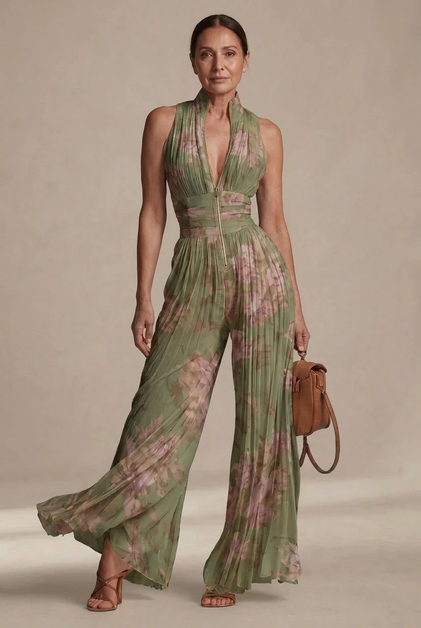 Inés | Mono plisado de gasa floral