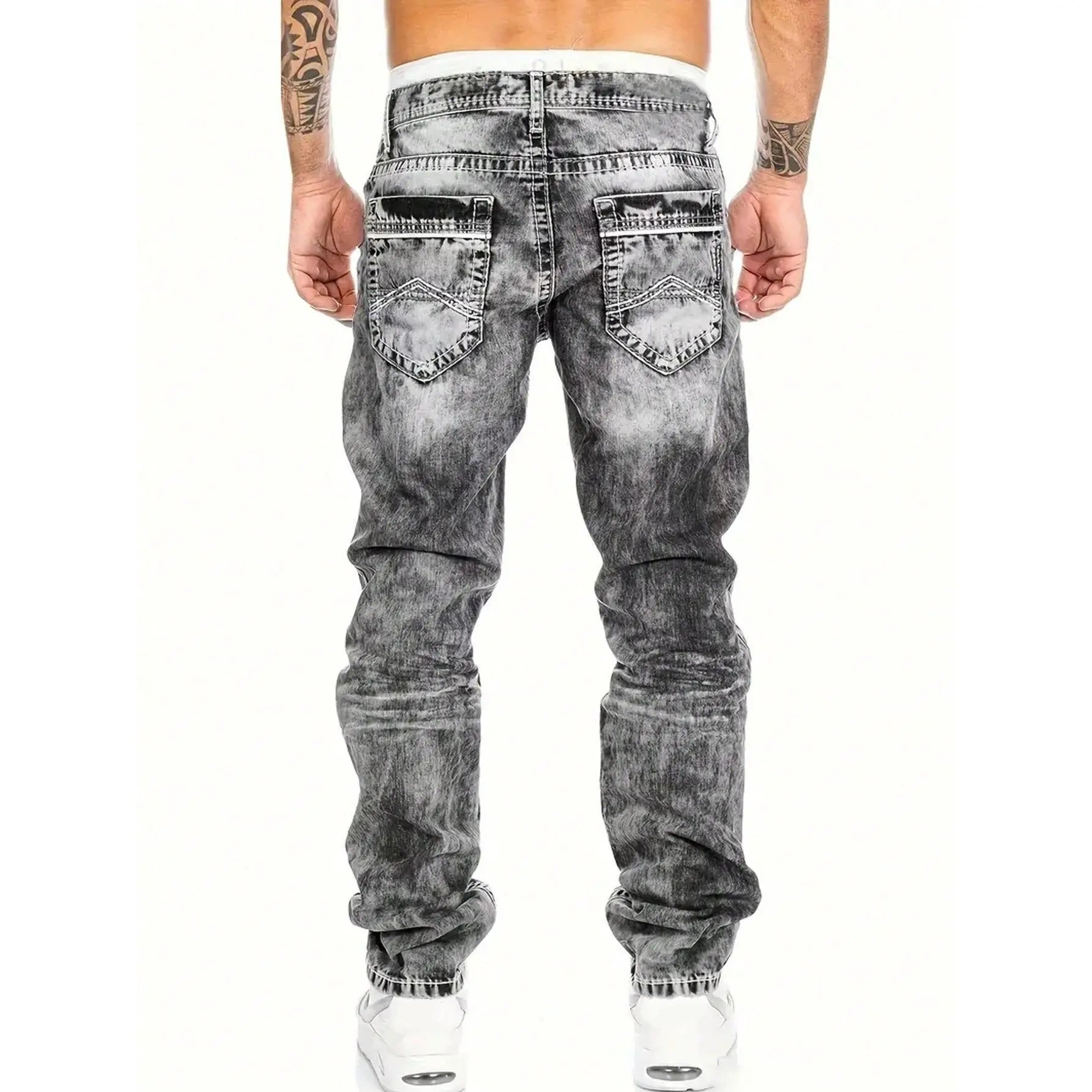 Vaqueros elásticos creativos para hombre, de estilo minimalista, ideales para el verano, estilo emo