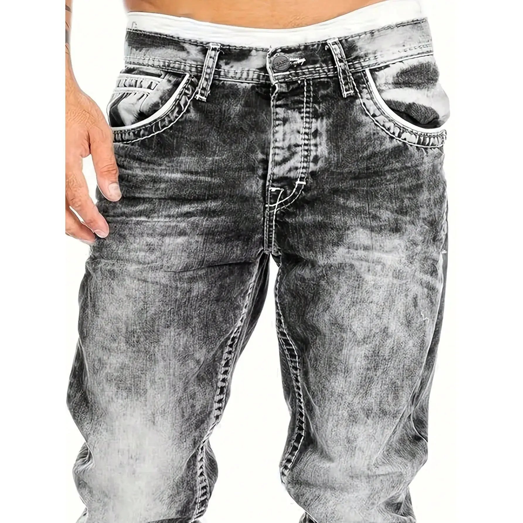 Vaqueros elásticos creativos para hombre, de estilo minimalista, ideales para el verano, estilo emo