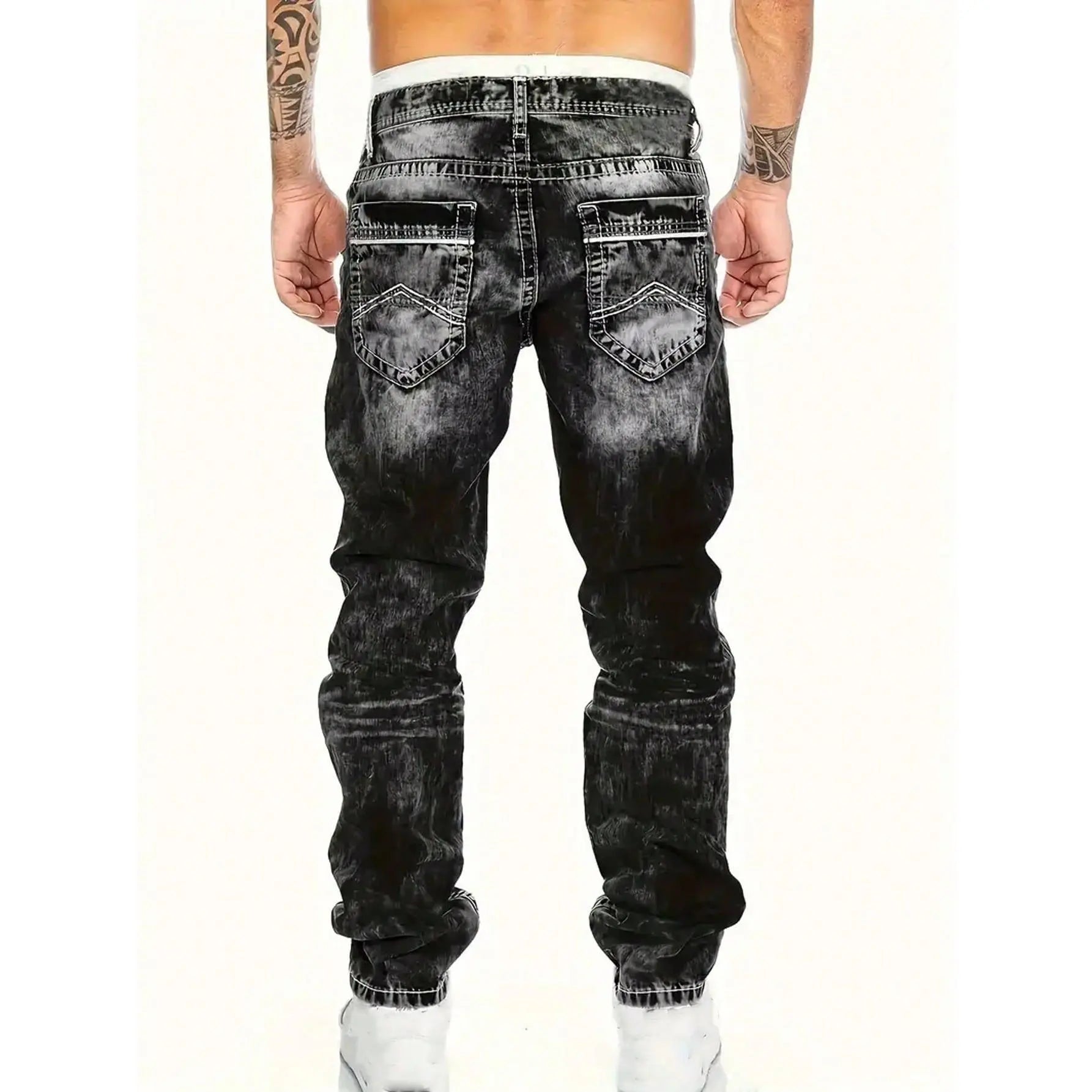 Vaqueros elásticos creativos para hombre, de estilo minimalista, ideales para el verano, estilo emo